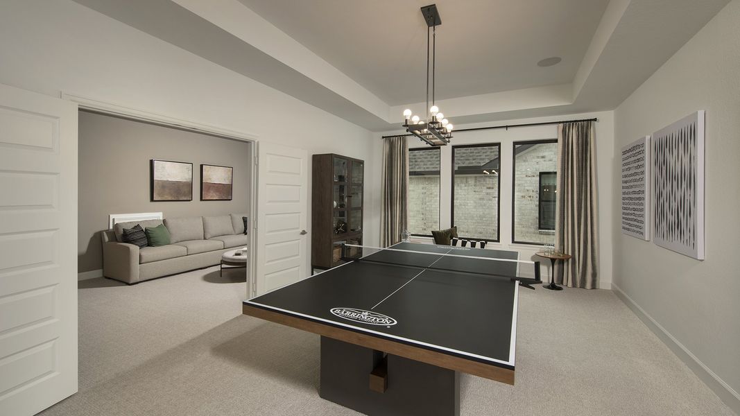 Furnished interior in a model home at Harvest Green 60' in Richmond (Image 12).