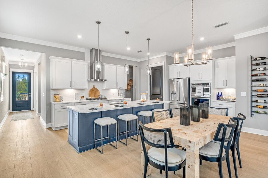 Furnished interior in a model home at The Villas at Longleaf Park, a Watersound Origins® community in Inlet Beach (Image 11).