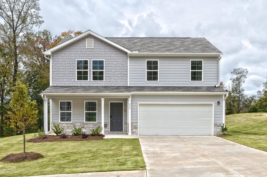 A house with a garage.