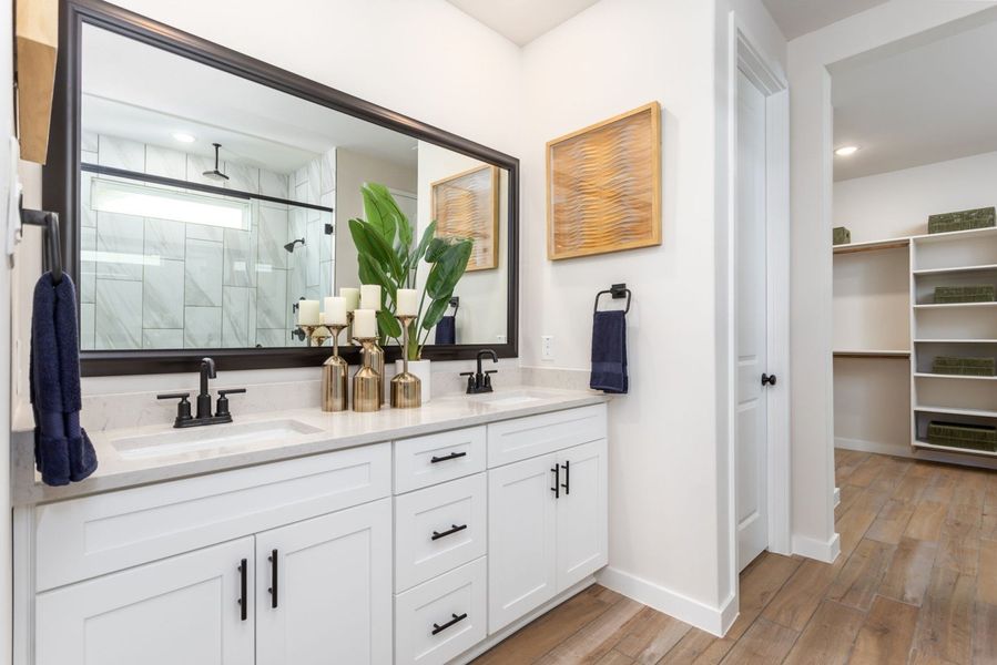 Furnished interior in a model home at Hunters Ranch in San Antonio (Image 43).