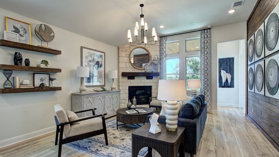 Furnished interior in a model home at The Crossvine in Schertz (Image 20).