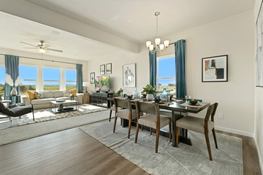 Furnished interior in a model home at Lochbuie Station in Lochbuie (Image 2). Furnished interior in a model home at Lochbuie Station in Lochbuie (Image 2).