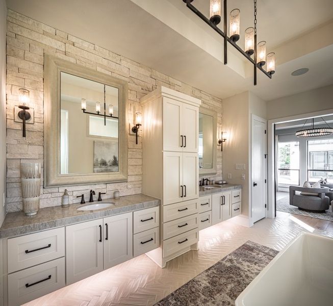 Furnished interior in a model home at Fulshear Rose Estates in Brookshire (Image 13).