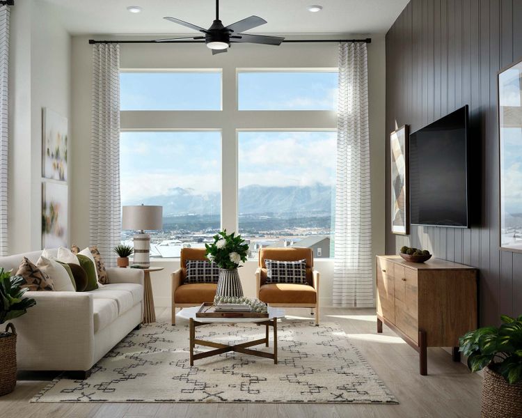 Furnished interior in a model home at Cloverleaf – Mountainview Collection in Monument (Image 5).