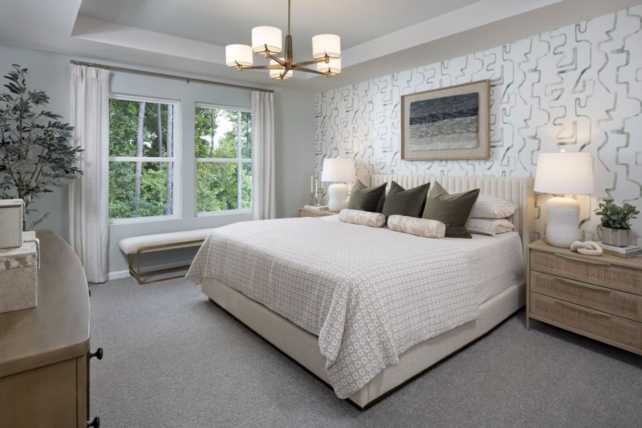 Furnished interior in a model home at The Townes at Westfall in Gastonia (Image 4).