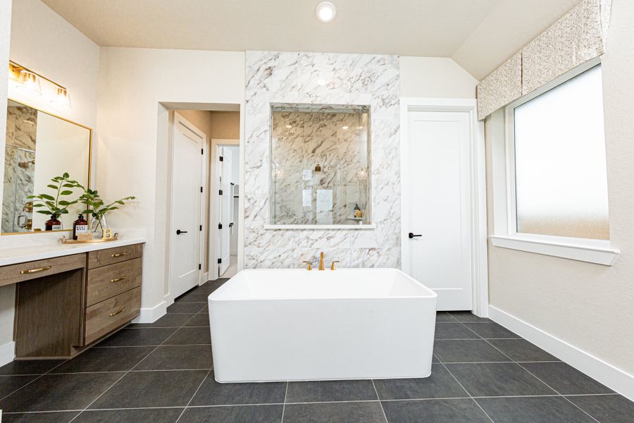 Furnished interior in a model home at Amira: Premier Collection in Tomball (Image 7).