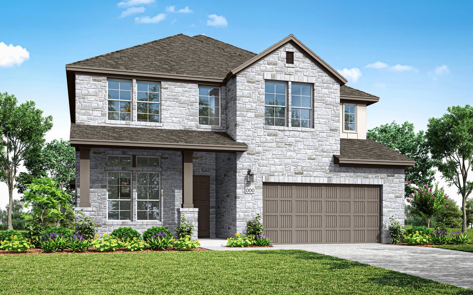Front exterior of a home in the Park Collection at Heritage community, located in Dripping Springs, TX (Image 7).