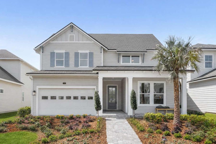 Front exterior of a home in the Mariposa at EverRange community, located in Jacksonville, FL (Image 2). Front exterior of a home in the Mariposa at EverRange community, located in Jacksonville, FL (Image 2).