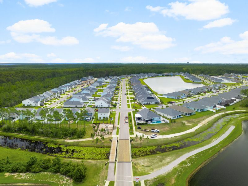 Aerial view of the Breakfast Point East community in Panama City Beach, FL, showing layout and nearby surroundings (Image 15).