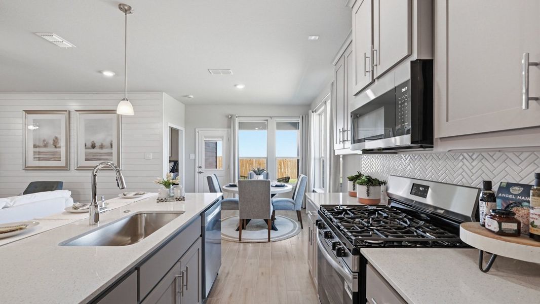 Furnished interior in a model home at Bluestem in Rhome (Image 12). Furnished interior in a model home at Bluestem in Rhome (Image 12).