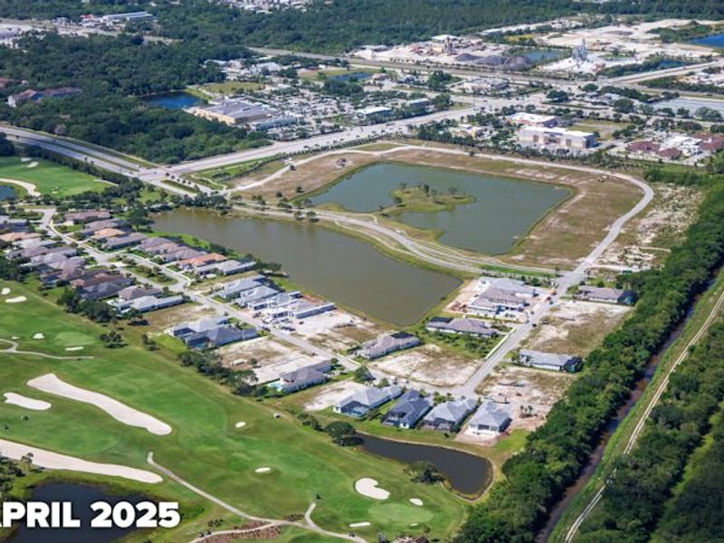Aerial view of the The Reserve at Grand Harbor community in Vero Beach, FL, showing layout and nearby surroundings (Image 19).