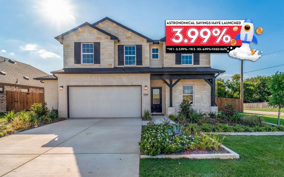 Front exterior of a home in the Pebblebrook community, located in Sherman, TX (Image 1).