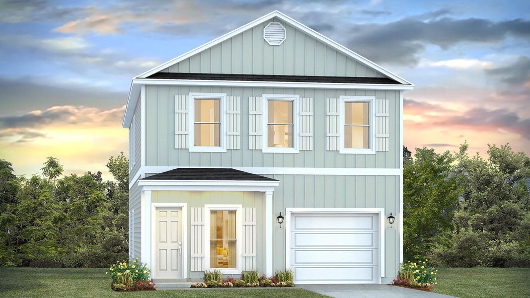 Front exterior of a home in the Colonial East community, located in Panama City Beach, FL (Image 1).