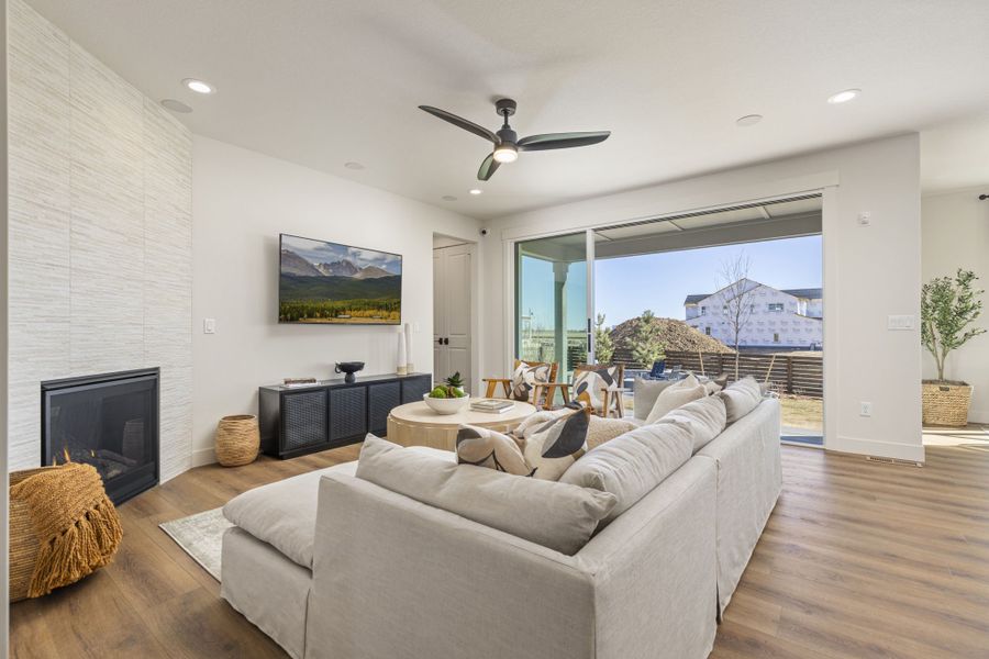 Furnished interior in a model home at Barefoot Lakes in Firestone (Image 7). Furnished interior in a model home at Barefoot Lakes in Firestone (Image 7).