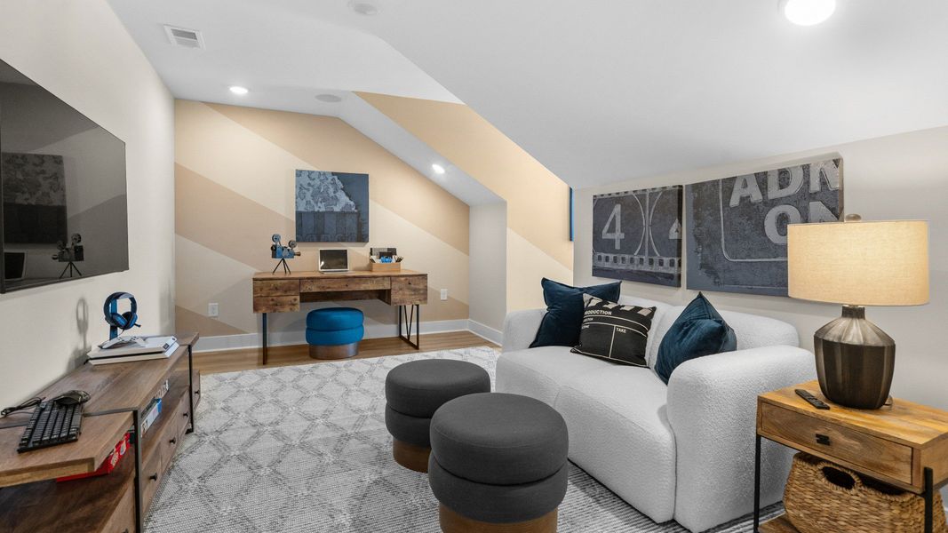 Flexible bonus room in the Summit home plan for work, hobbies, or relaxing.