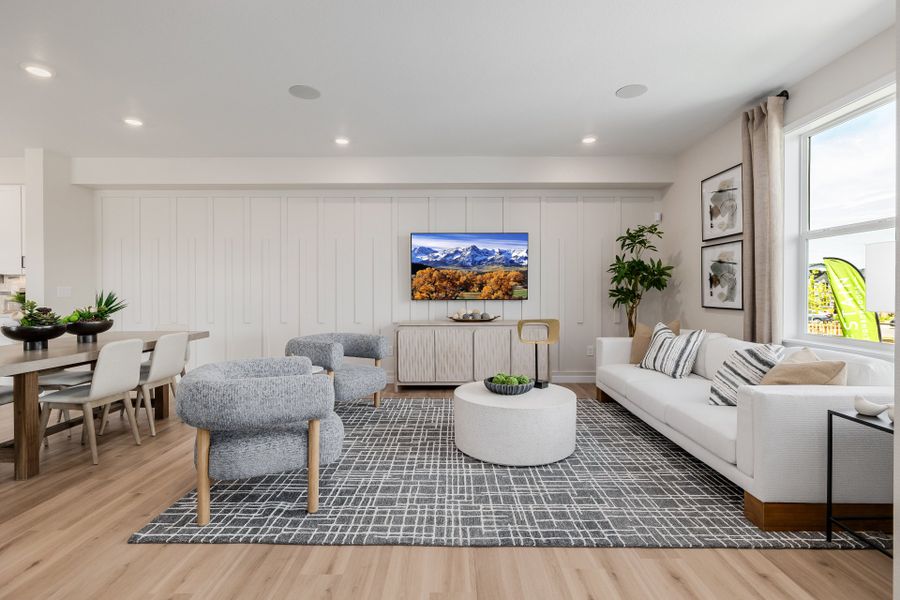 Furnished interior in a model home at Arras Park in Thornton (Image 32).