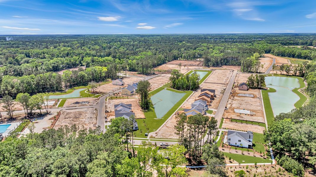 Aerial view of the Pineland Preserve community in Summerville, SC, showing layout and nearby surroundings (Image 12).