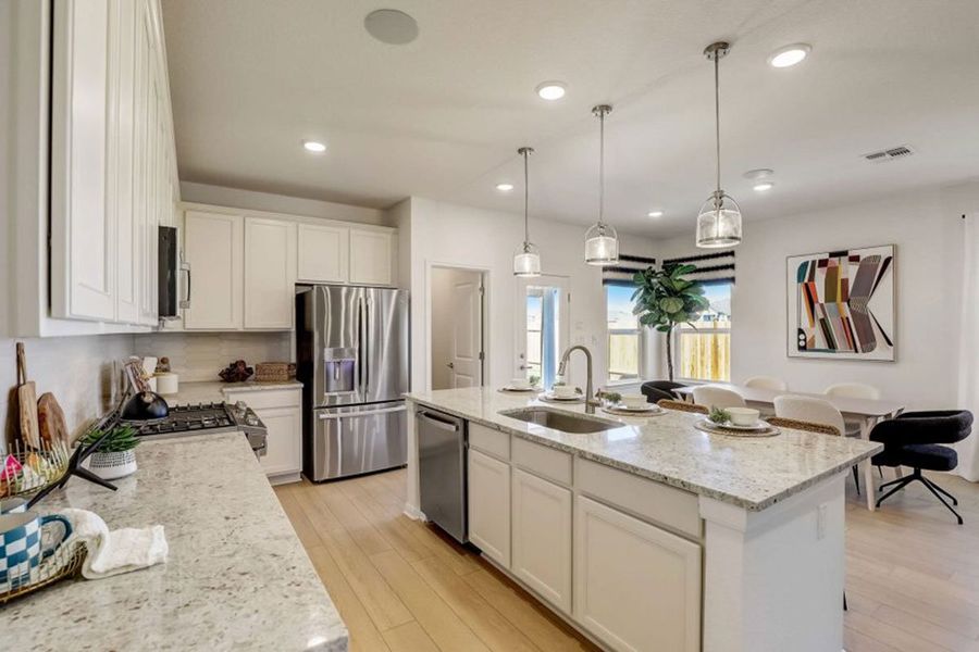 Furnished interior in a model home at Village at Three Oaks in Seguin (Image 13).