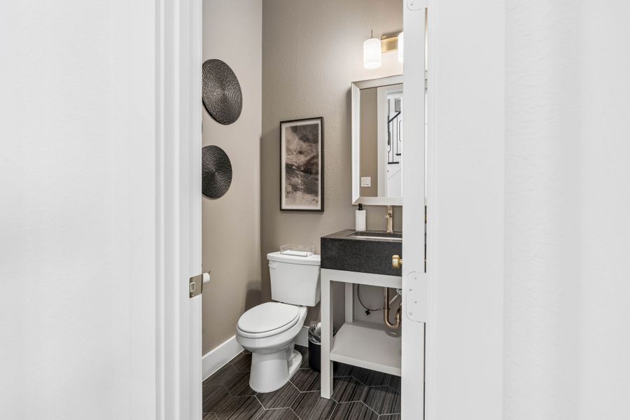 Stylish Powder Bath with Modern Finishes Stylish Powder Bath with Modern Finishes