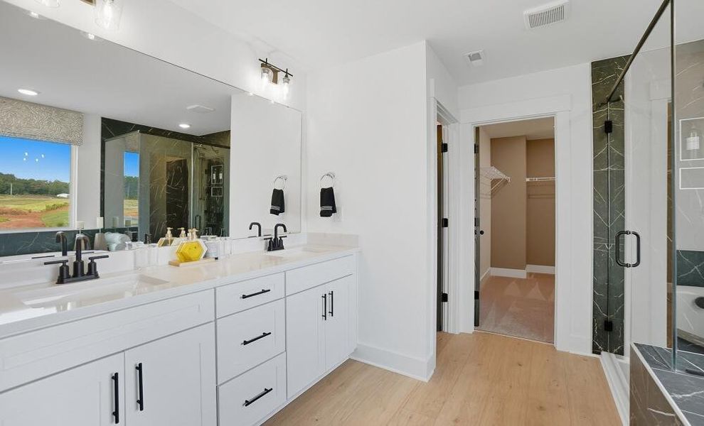 Furnished interior in a model home at Carrington in Stanley (Image 36).