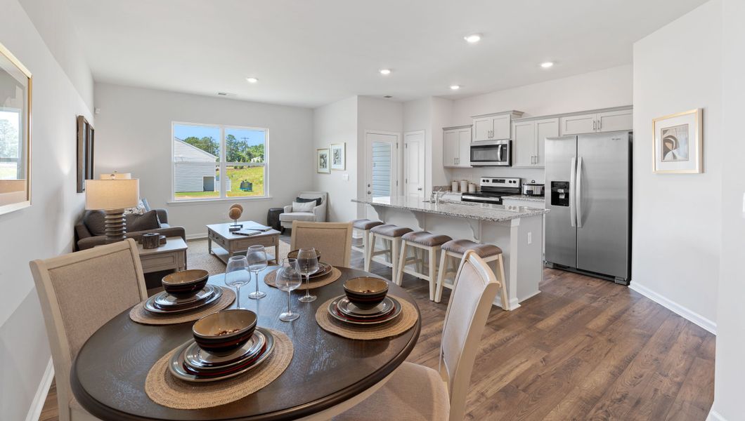 Furnished interior in a model home at Tanglewood Townes in Greenville (Image 5).