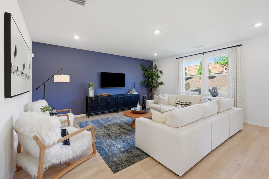 Furnished interior in a model home at Falls Creek in Flowery Branch (Image 3).