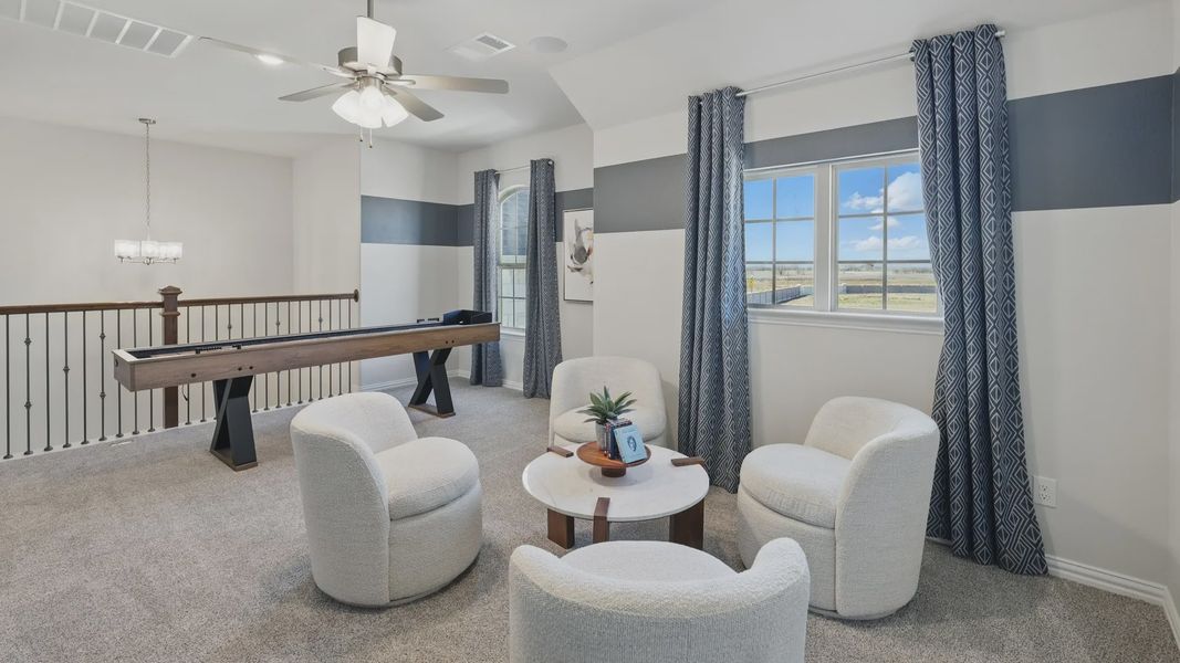 Furnished interior in a model home at Green Meadows in Celina (Image 34). Furnished interior in a model home at Green Meadows in Celina (Image 34).