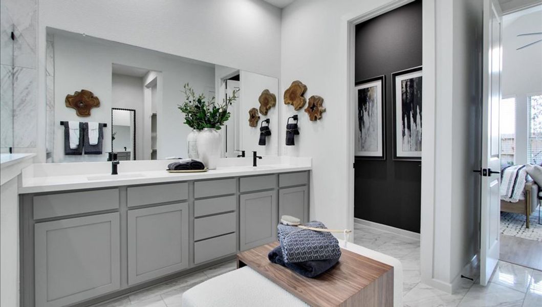 Furnished interior in a model home at Canterra Creek  60' in Iowa Colony (Image 19).