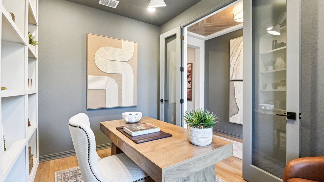 Furnished interior in a model home at Clear Creek in New Braunfels (Image 35).