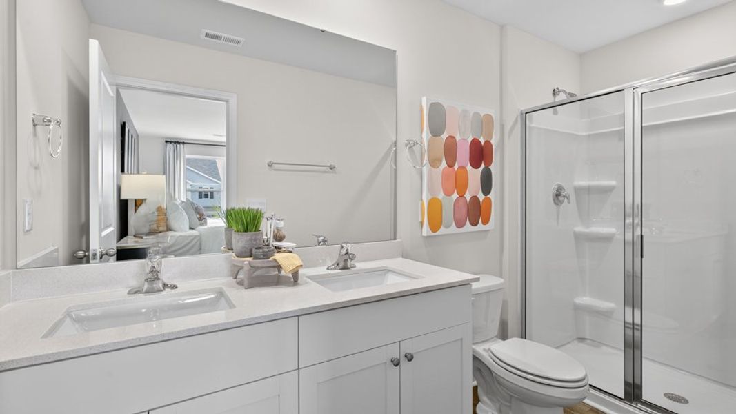 Furnished interior in a model home at The Townes at Belle Grove in Wendell (Image 31).