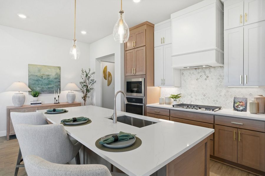 Furnished interior in a model home at Lily Creek at Sutton Fields in Aubrey (Image 34).