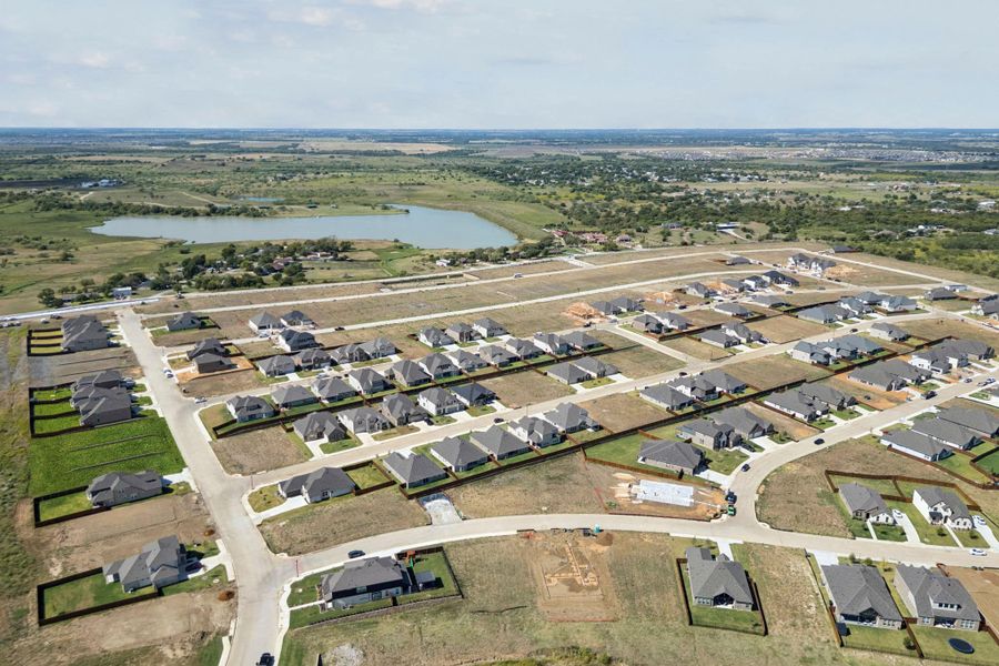 Aerial view of the Westside Preserve community in Midlothian, TX, showing layout and nearby surroundings (Image 14).
