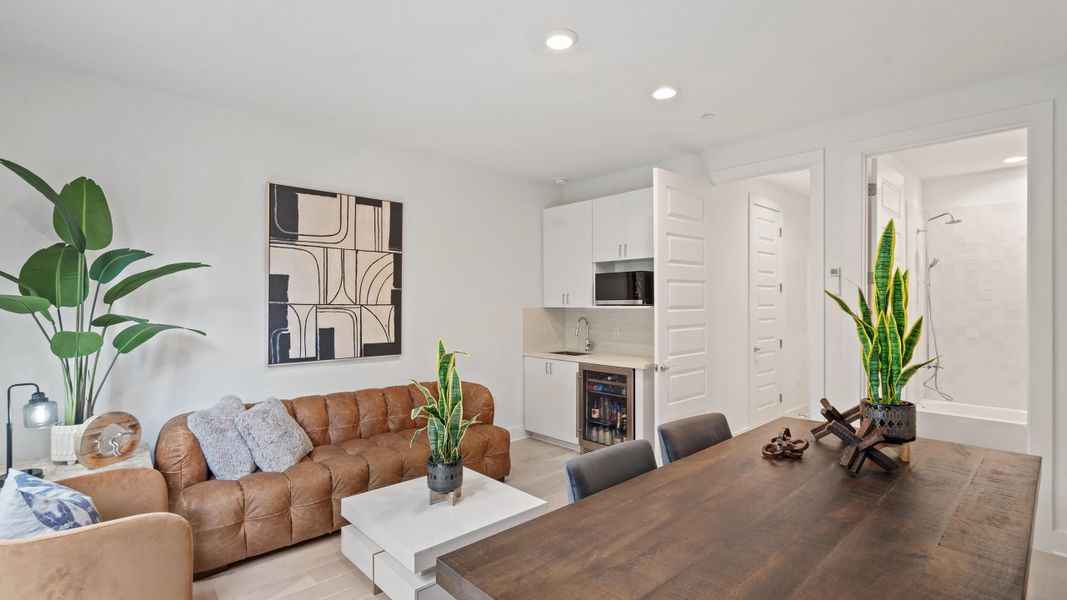 Furnished interior in a model home at Bluebonnet Lofts in Austin (Image 28).