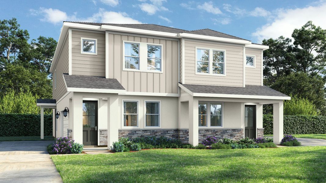 Elevation C with Stone and Water table