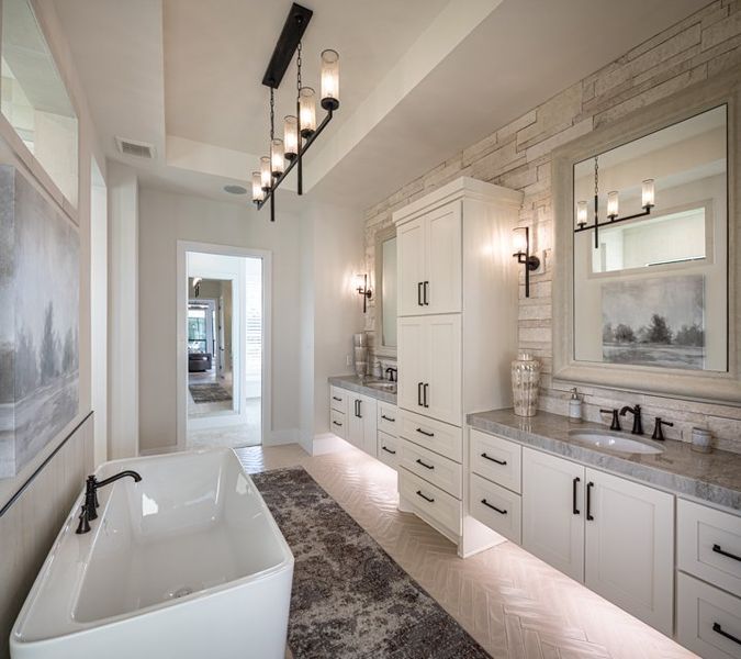 Furnished interior in a model home at Fulshear Rose Estates in Brookshire (Image 14).