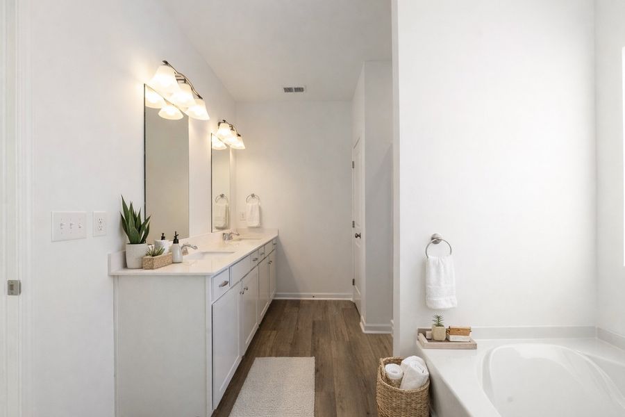 The Braselton Primary Bath Staged