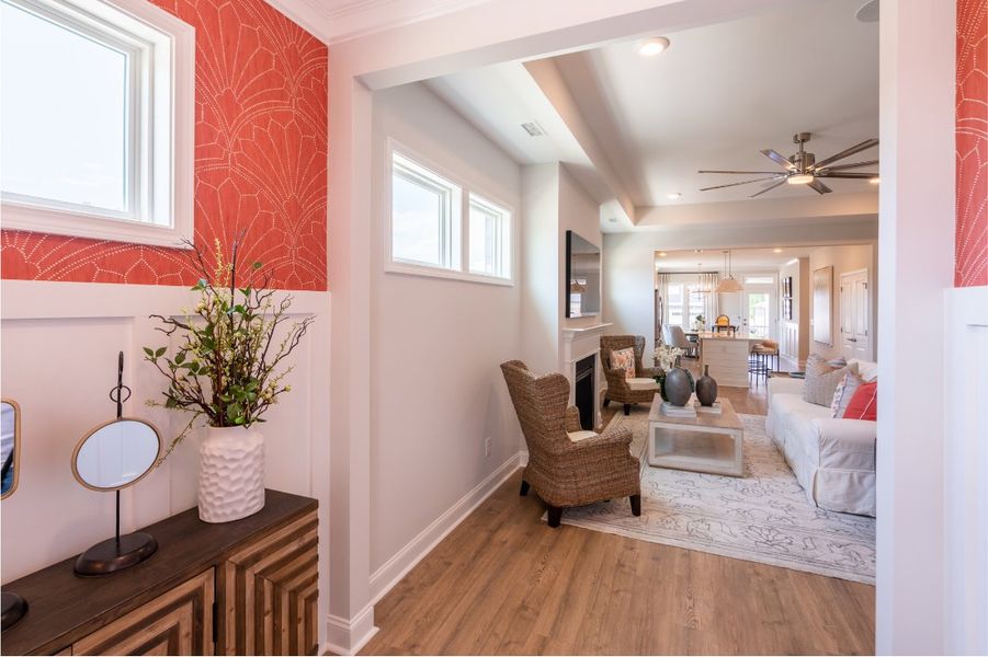 Furnished interior in a model home at The Walk at East Village in Clayton (Image 36). Furnished interior in a model home at The Walk at East Village in Clayton (Image 36).