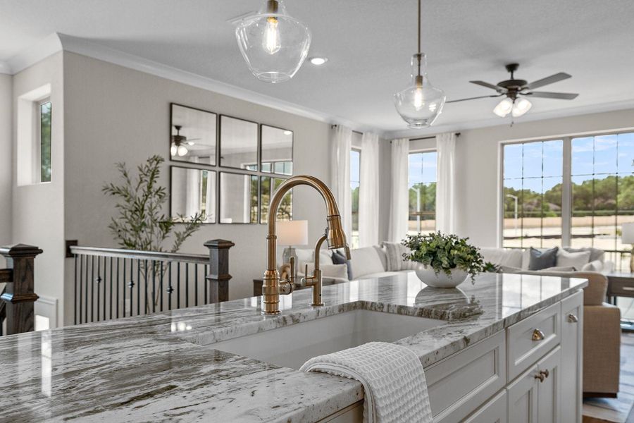 Furnished interior in a model home at Friedrich Hill in San Antonio (Image 40).
