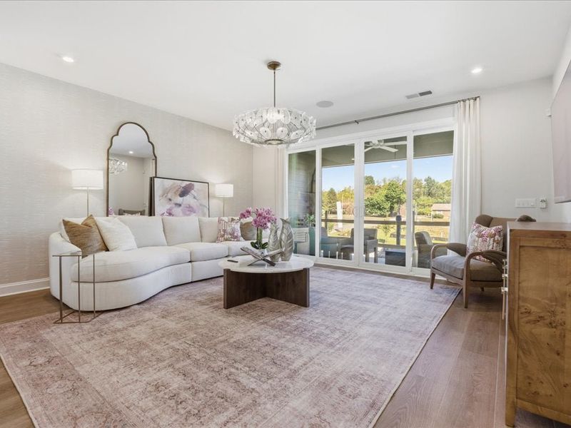 Furnished interior in a model home at Bellflower in Charlotte (Image 7).