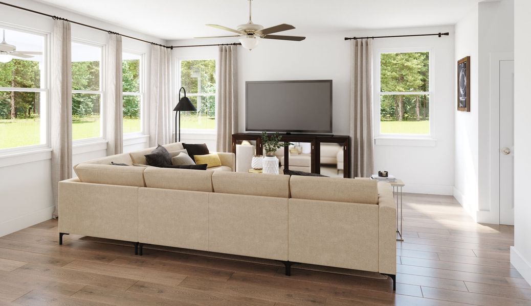 Furnished interior in a model home at Cardinal Landing in Coats (Image 5).