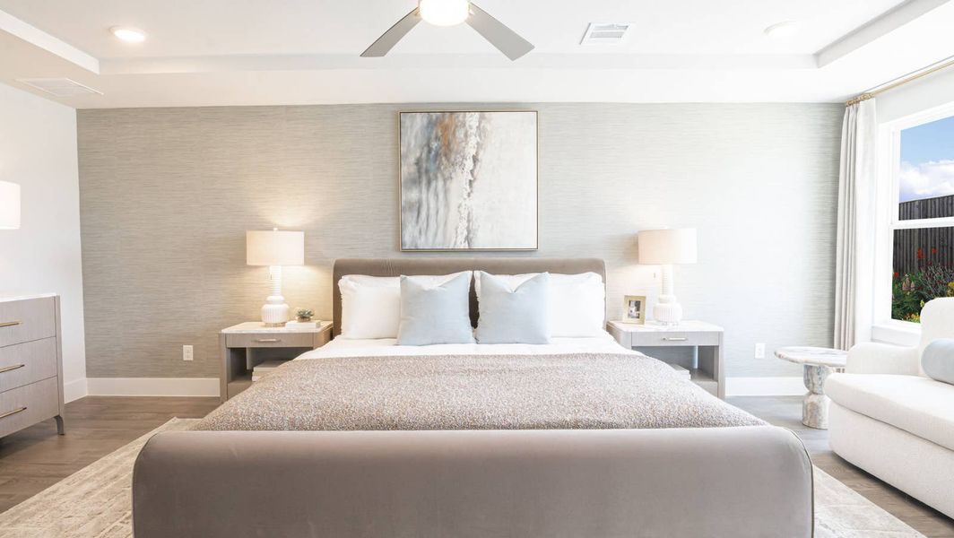 Furnished interior in a model home at The Abbey at Mercer Crossing in Farmers Branch (Image 17).