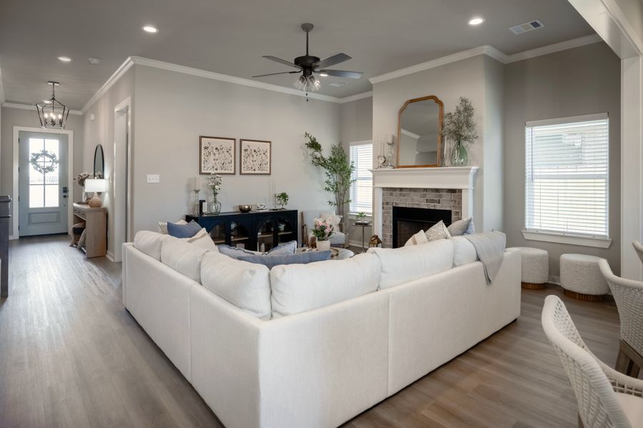 Furnished interior in a model home at Greens Prairie Reserve in College Station (Image 10).