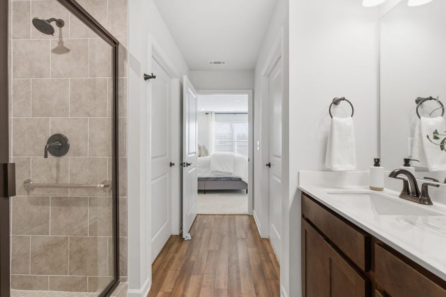 Furnished interior in a model home at Silver Leaf in Dawsonville (Image 36).