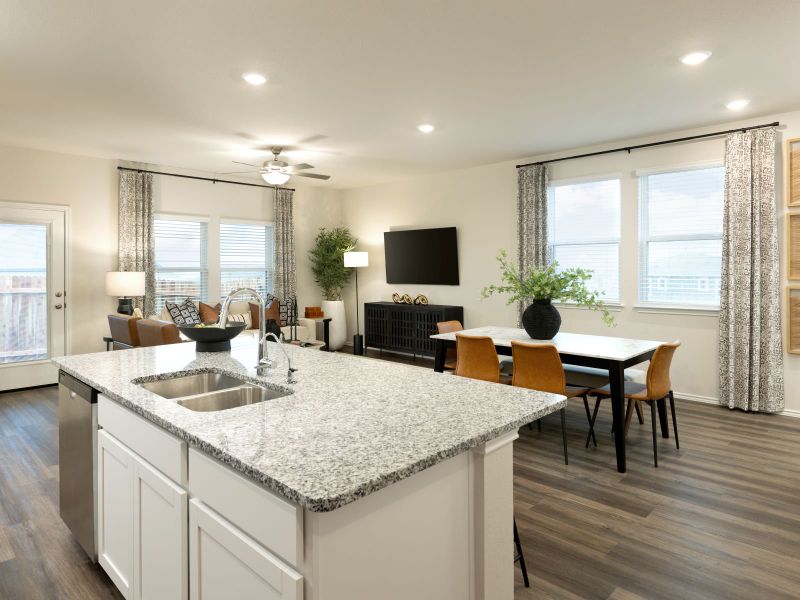 Furnished interior in a model home at Turner's Village in Buda (Image 6).