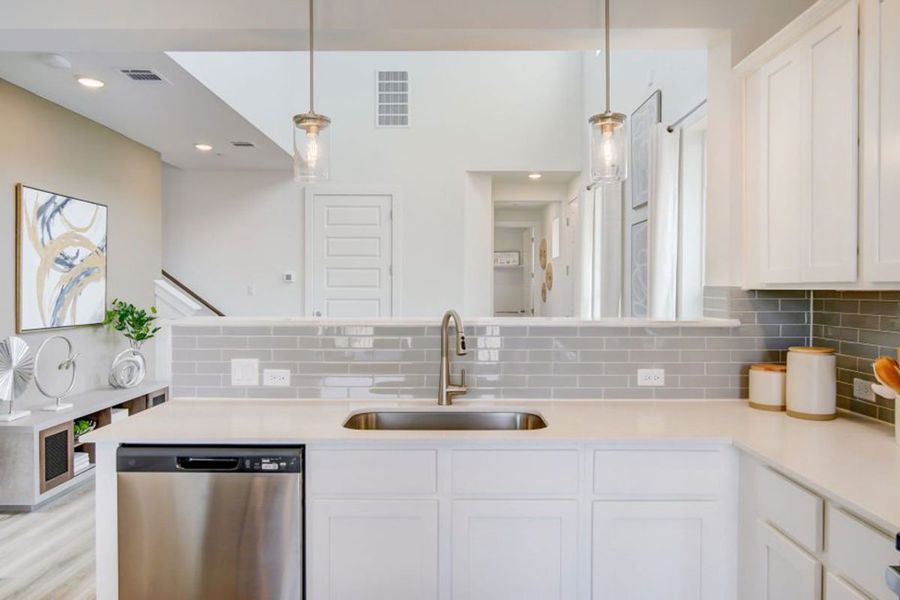 Furnished interior in a model home at Avery Centre in Round Rock (Image 31).