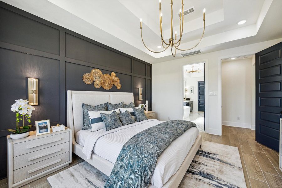 Furnished interior in a model home at Everly - 50' in Hockley (Image 12).