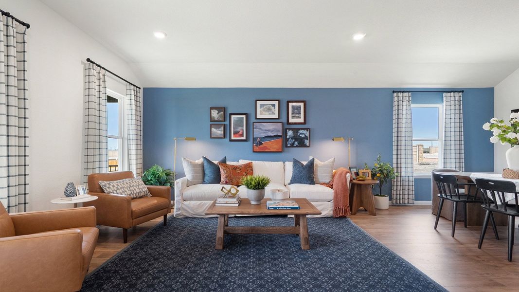 Furnished interior in a model home at Monarch Ranch in Manor (Image 17).