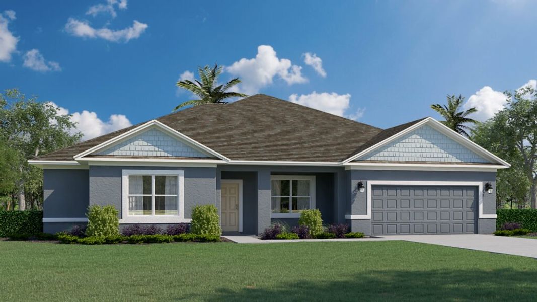 Front exterior of a home in the The Reserve at Turtle Creek community, located in Rockledge, FL (Image 3). Front exterior of a home in the The Reserve at Turtle Creek community, located in Rockledge, FL (Image 3).