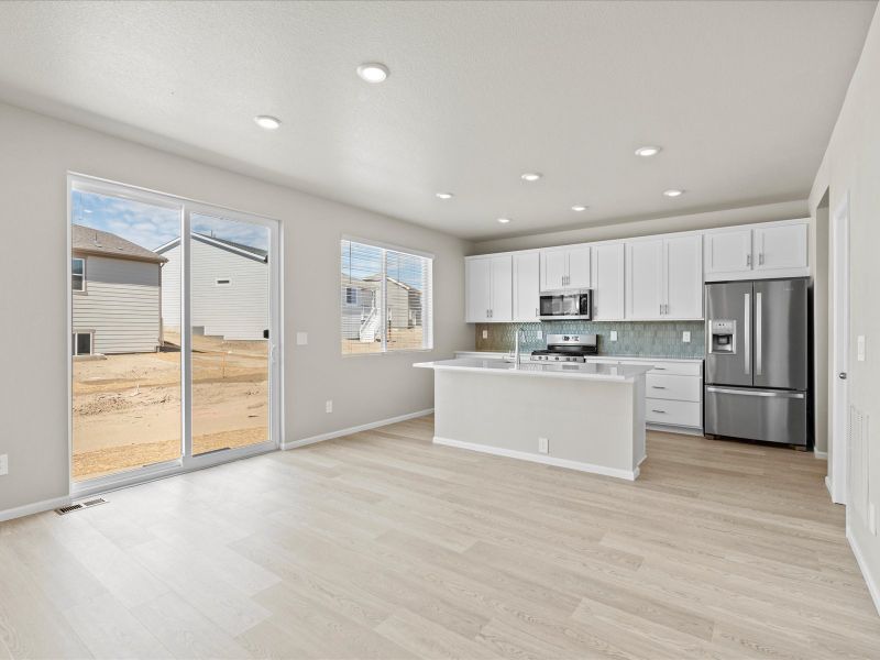 The Evergreen floorplan interior image taken at a Meritage Homes community in Northern Colorado.