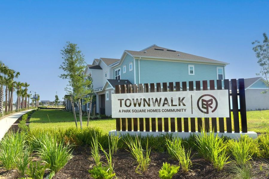 Entrance to the Townwalk at Babcock Ranch community in Punta Gorda, FL, featuring signage and landscaping (Image 2).